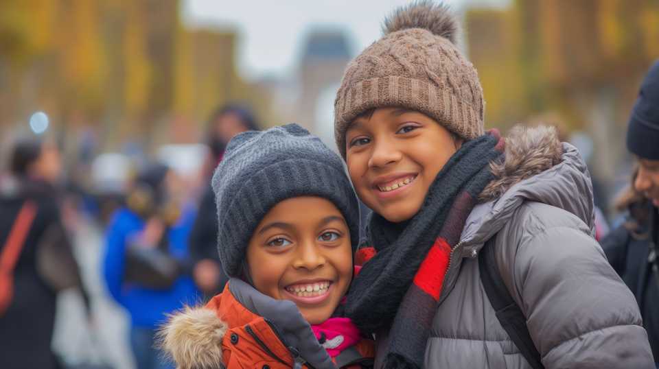 refugee children happy in a new country